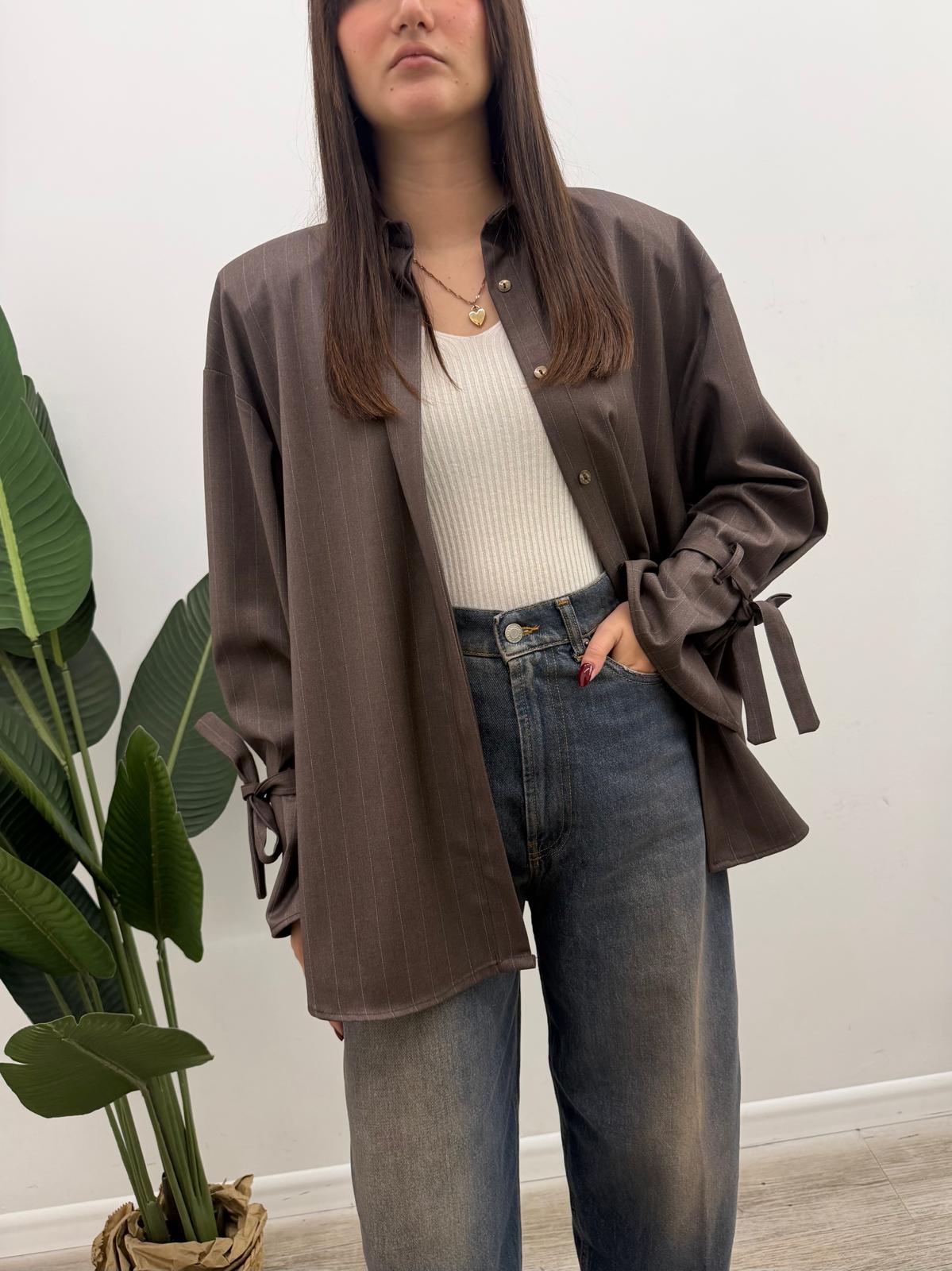 Vicolo - Camicia Gessata Tortora
