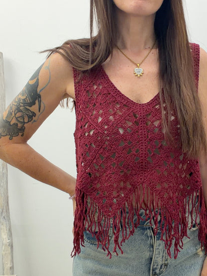 Vicolo - Top Macramé Frangette