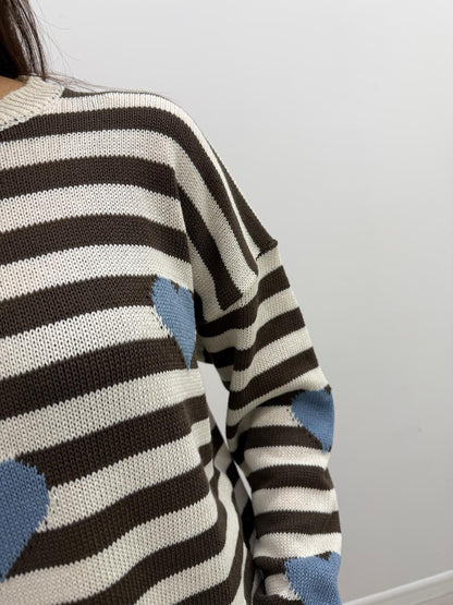 Susy Mix - Pull Righe Cuori