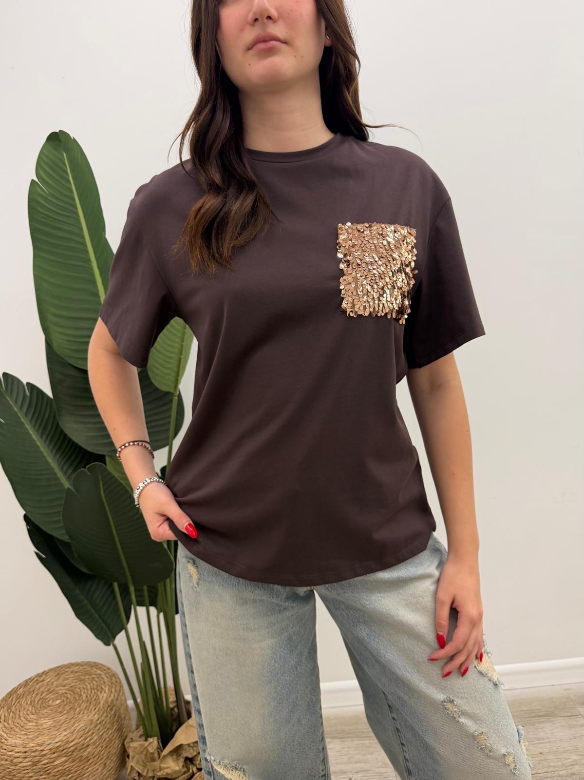Susy Mix - Tshirt Taschino Paillettes