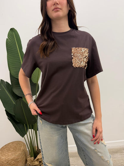 Susy Mix - Tshirt Taschino Paillettes