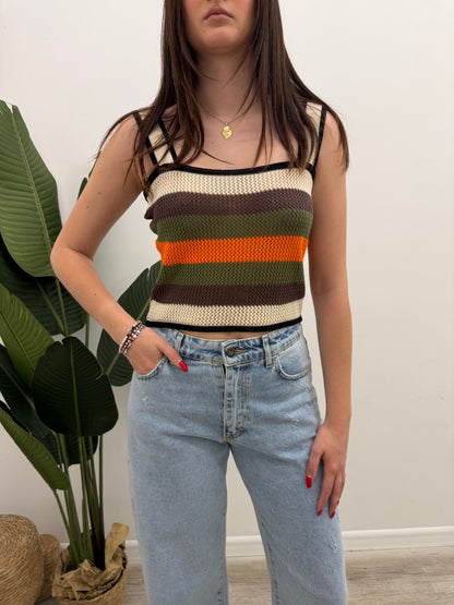 Vicolo - Top Crochet Rigato
