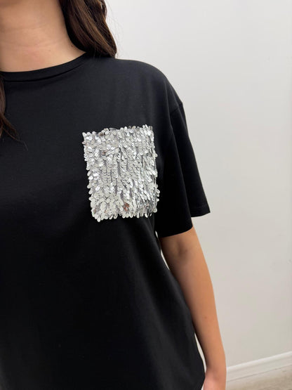 Susy Mix - Tshirt Taschino Paillettes