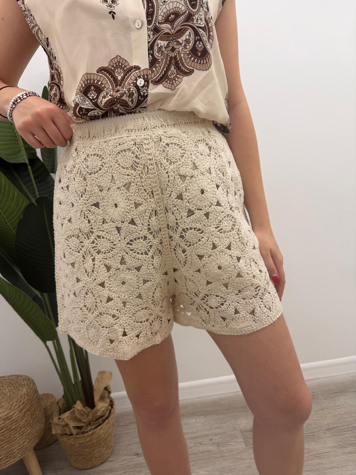 Susy Mix - Shorts Crochet Paillettes