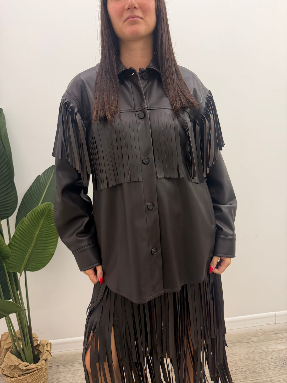 Vicolo - Camicia Ecopelle Frange