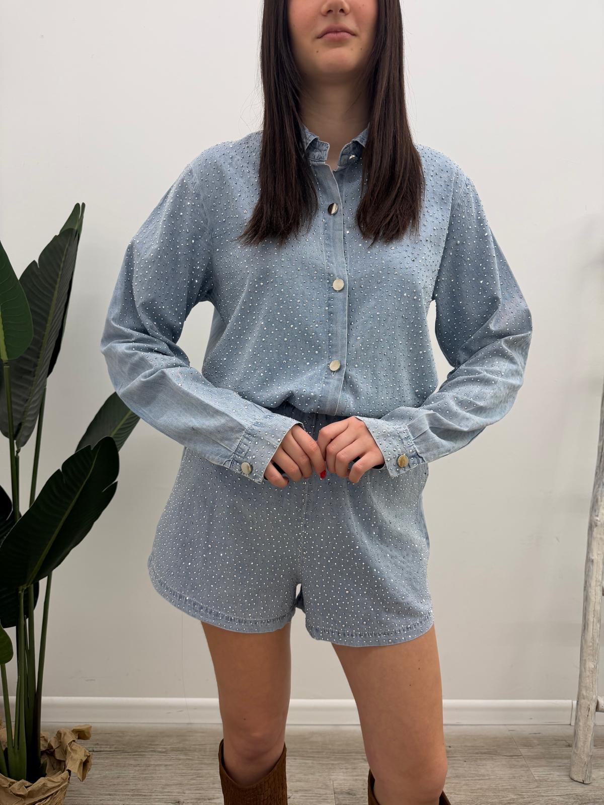Susy Mix - Set Camicia+Shorts Strass
