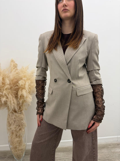Haveone - Blazer Gessato Pizzo