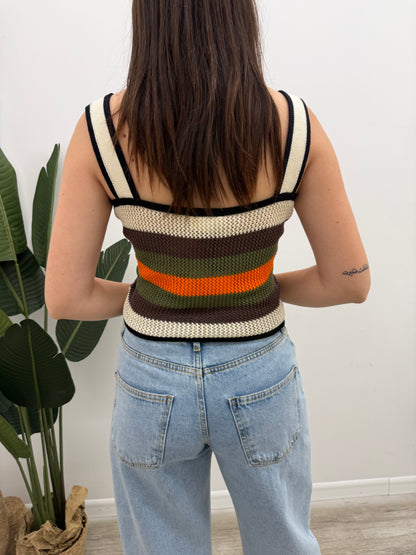 Vicolo - Top Crochet Rigato