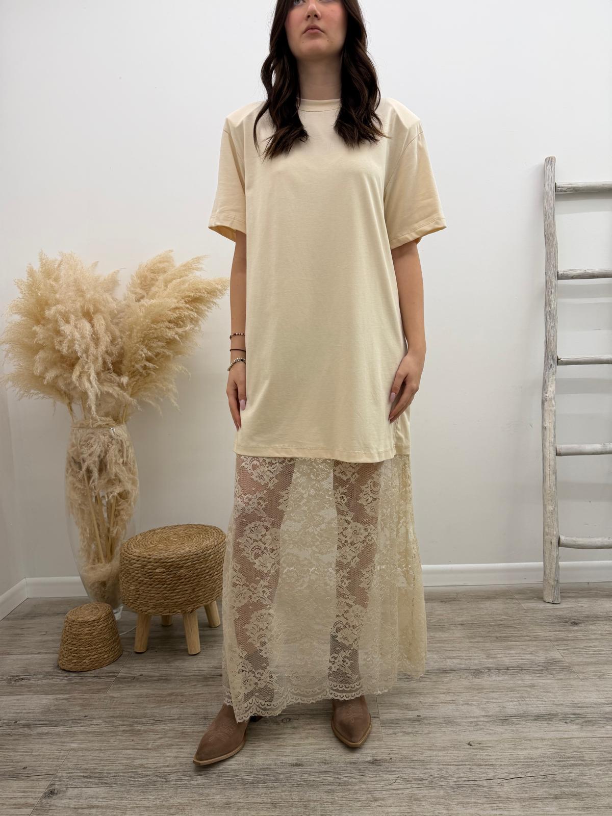 Haveone - Abito Pizzo+Tshirt