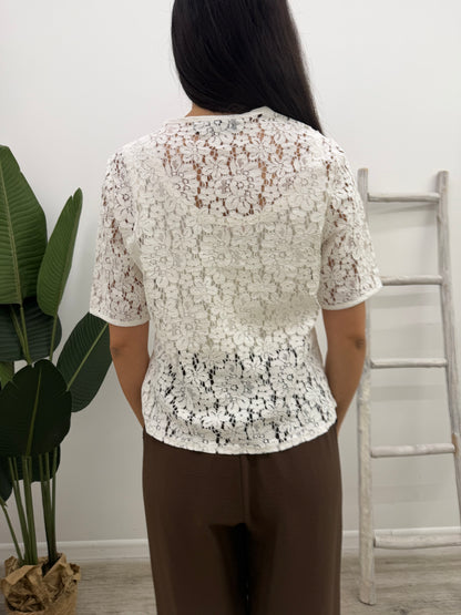 Haveone - Camicia Pizzo Manica Corta