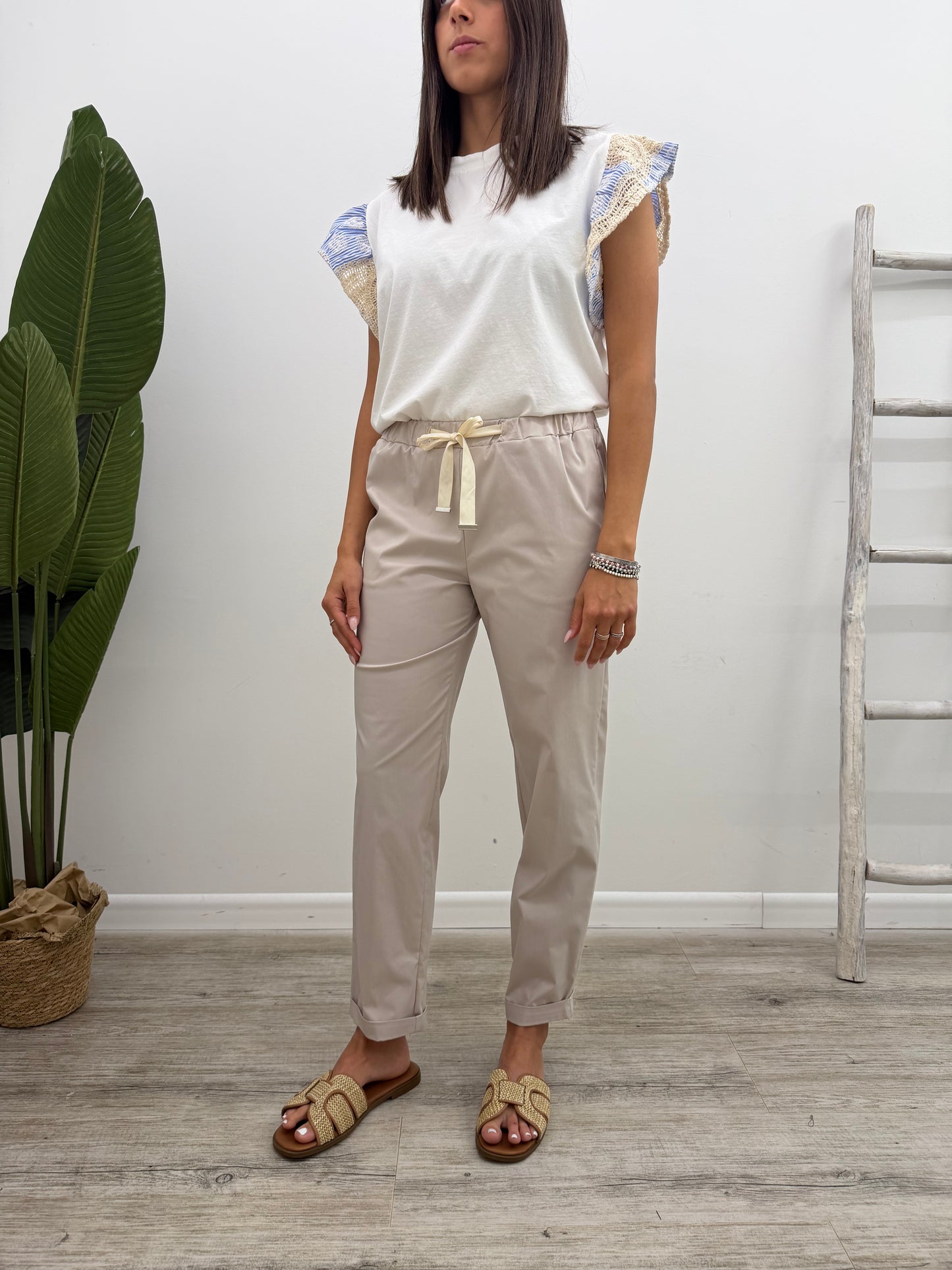 Vicolo - Pantalone Coulisse Popeline