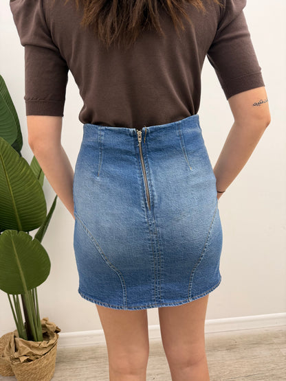 Haveone - Minigonna Jeans Stringata