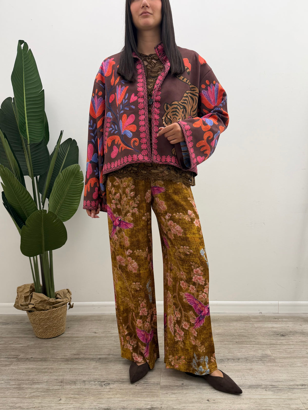 Haveone - Pantalone Stampa Pappagallo