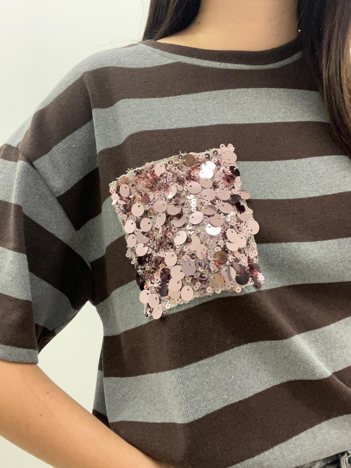 Susy Mix - Maglia Taschino Paillettes