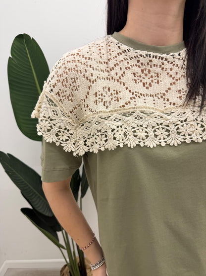 Tensione In - Tshirt Pizzo Ricamo