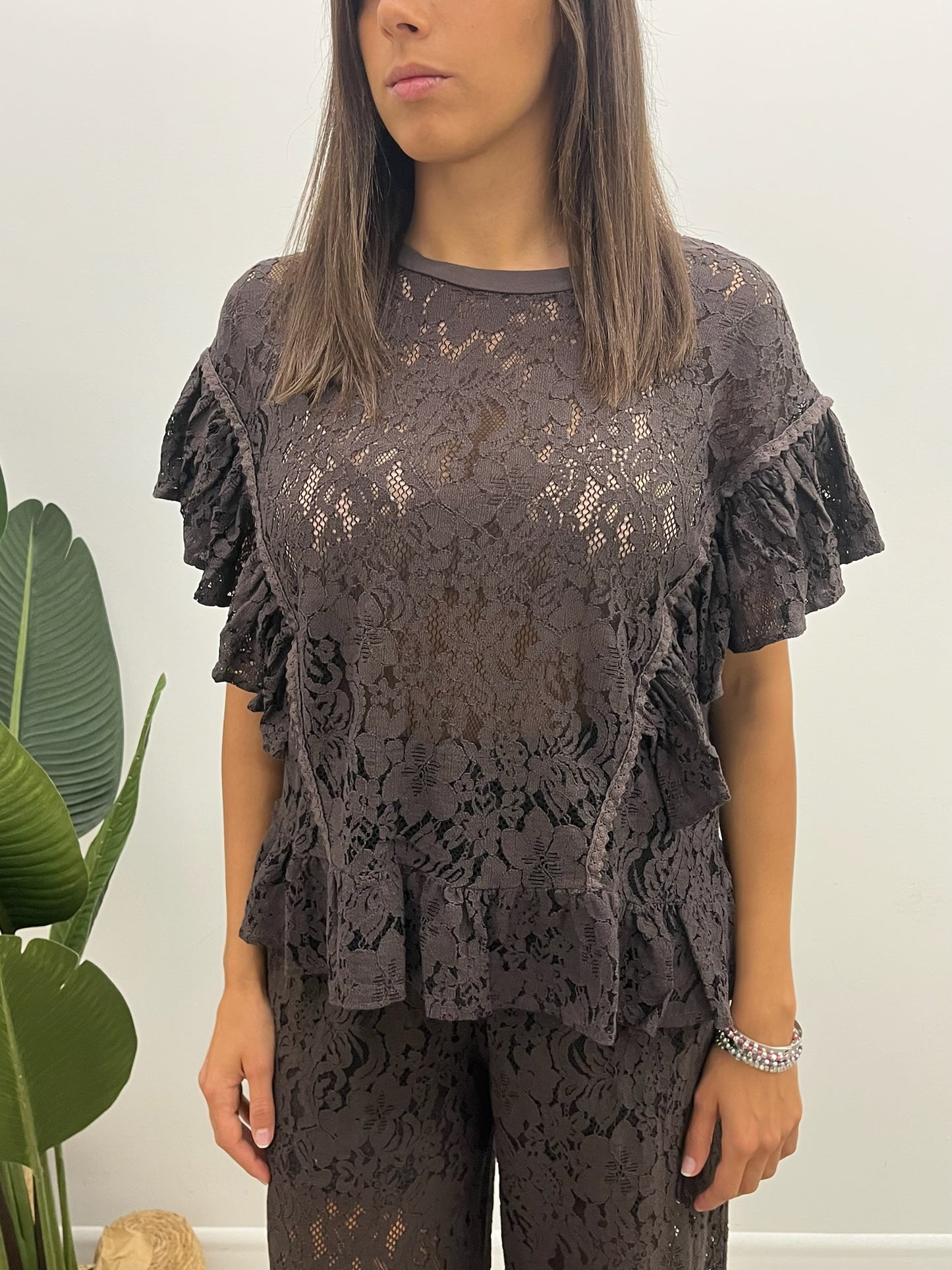 Susy Mix - Blusa Pizzo Profili Rouches
