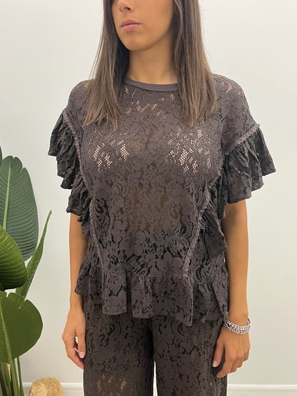 Susy Mix - Blusa Pizzo Profili Rouches