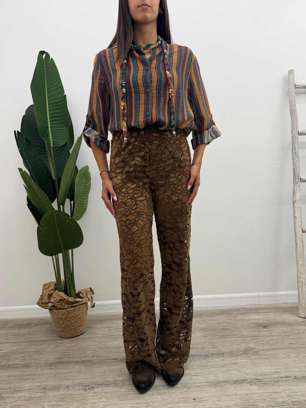 Haveone - Pantalone Pizzo Ricamo