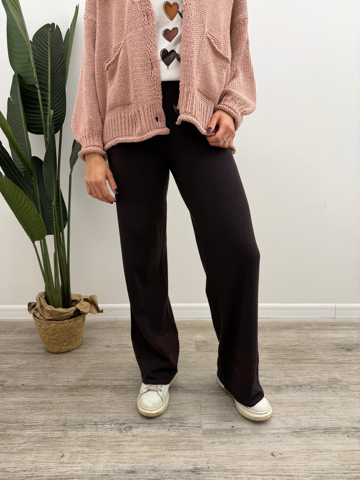 Kontatto - Pantalone Maglia Riga Lurex