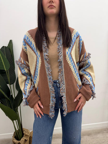 Tensione In - Cardigan Rombi Frange