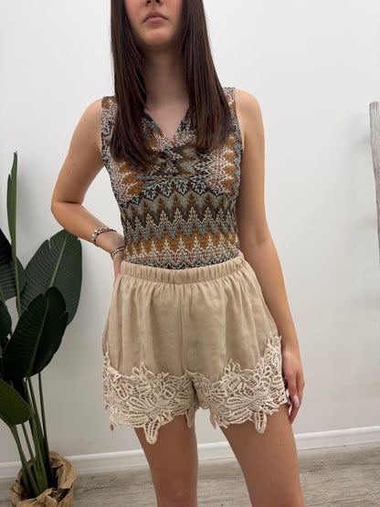 Haveone - Shorts Pizzo Ricami