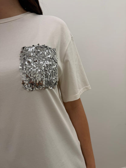 Susy Mix - Tshirt Taschino Paillettes