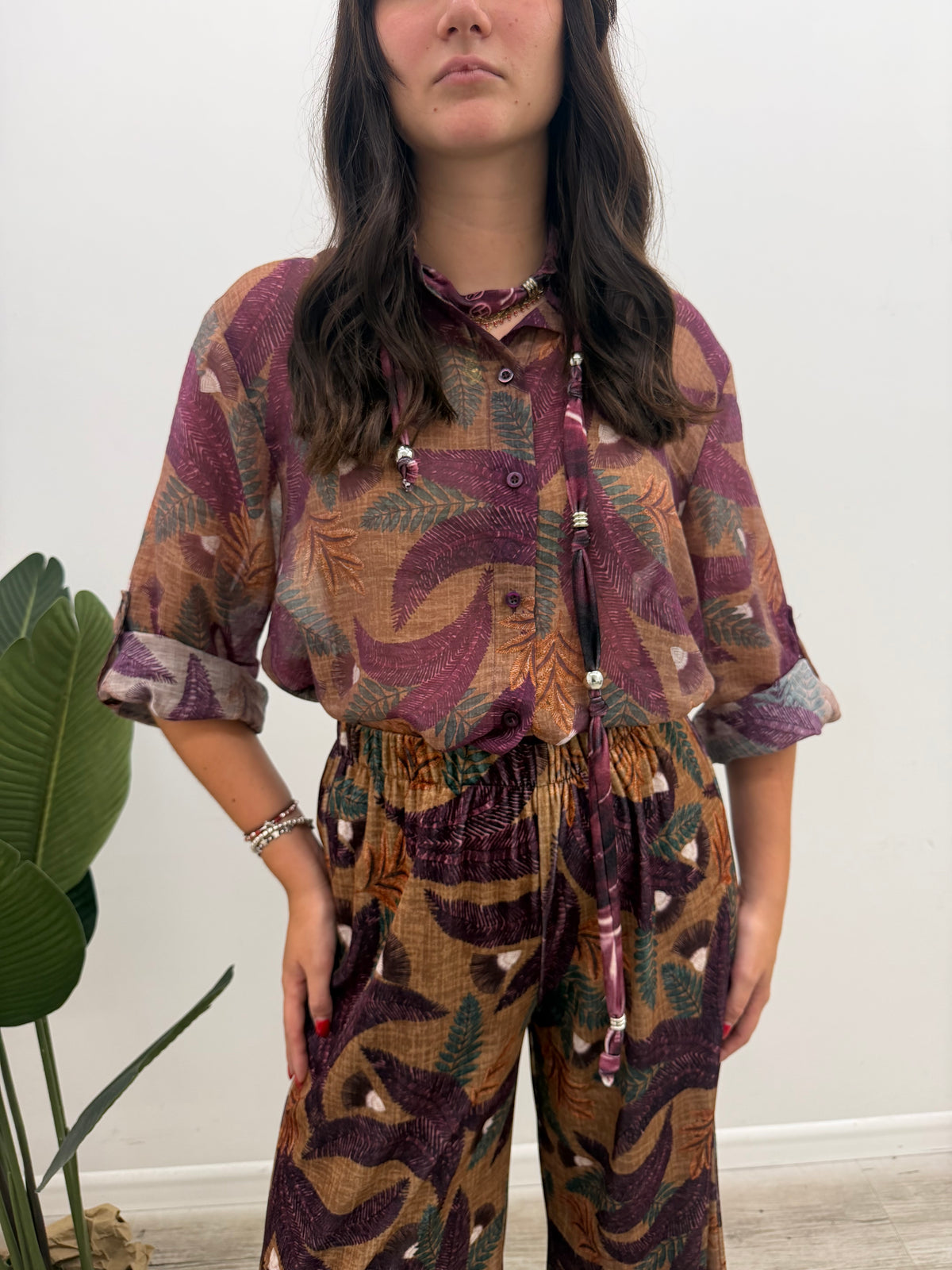 Haveone - Camicia Stampa Foglie