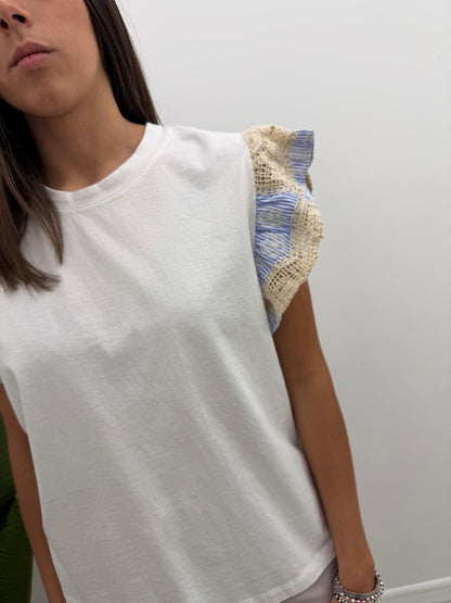 Vicolo - Tshirt Rouches Bastoncino Boho