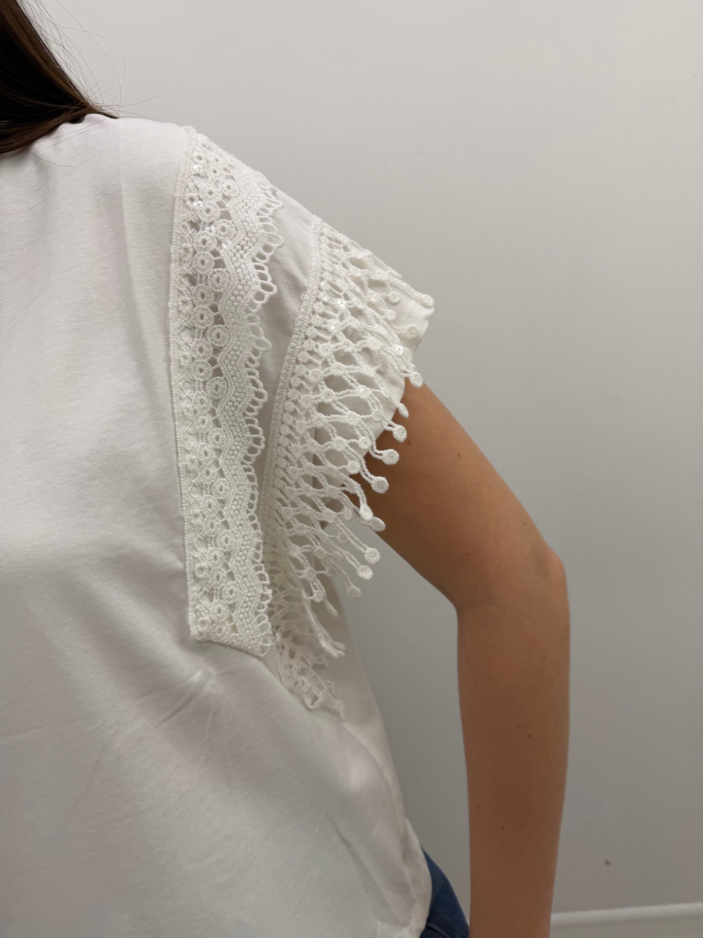 Susy Mix - Tshirt Frangette Paillettes