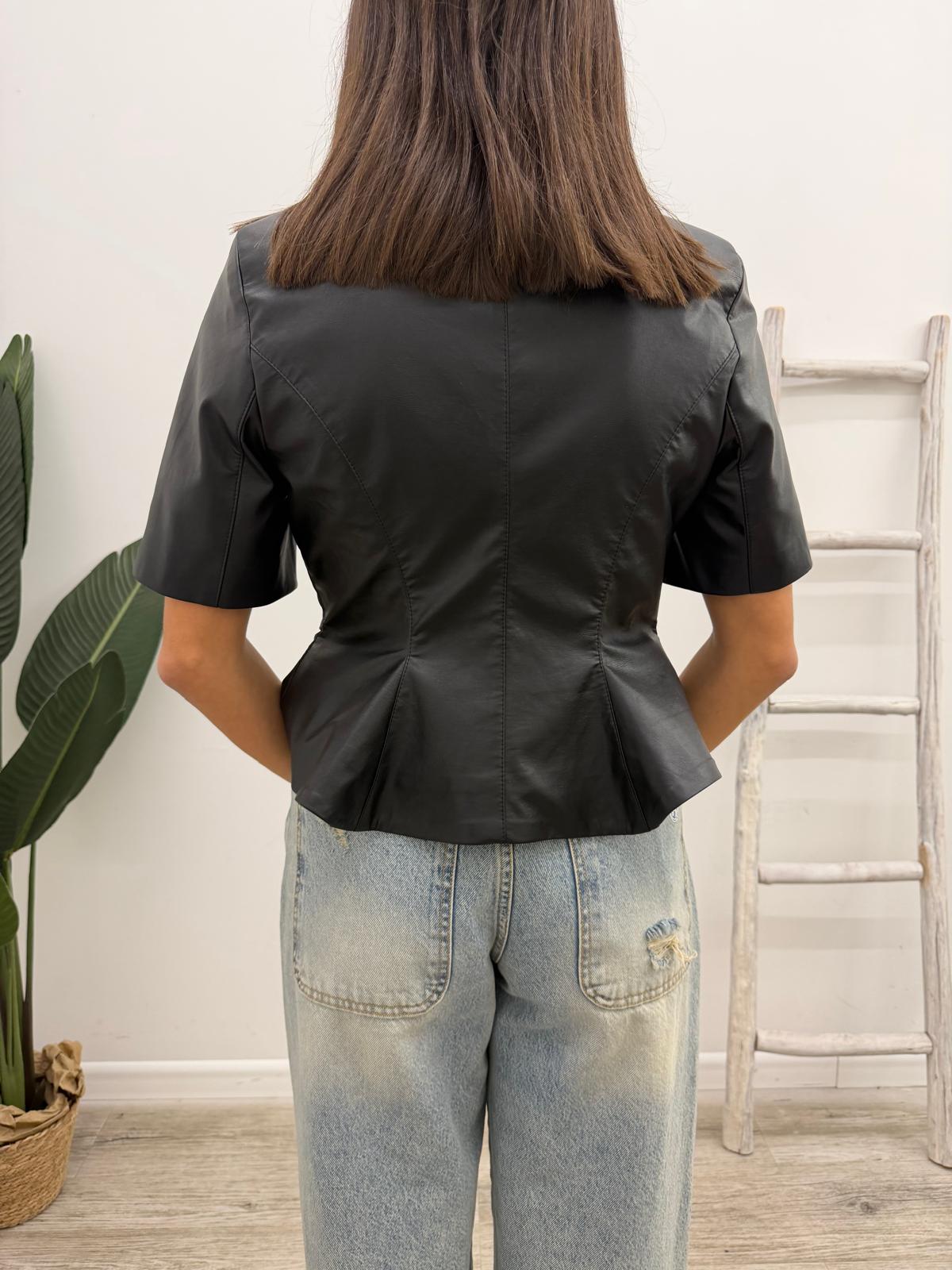 Tensione In - Giacca Ecopelle Peplum