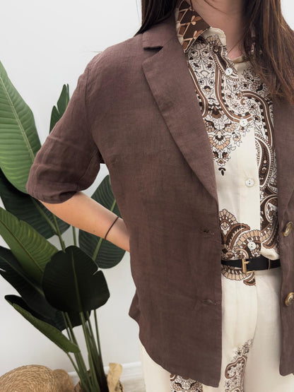 Haveone - Blazer Lino Manica Corta