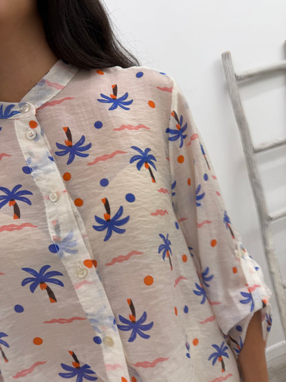 Haveone - Camicia Blu Palm
