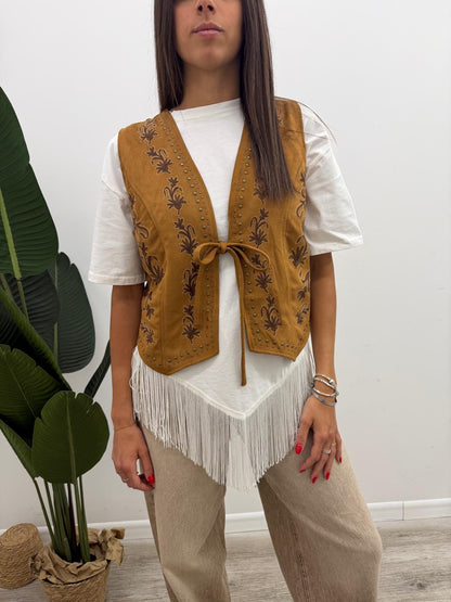 Haveone - Gilet Ricami Borchiette