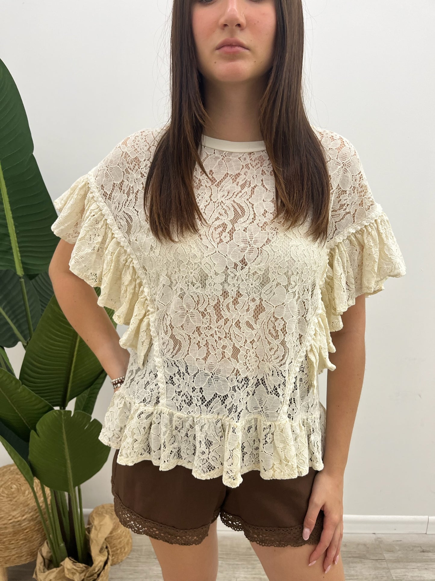 Susy Mix - Blusa Pizzo Profili Rouches