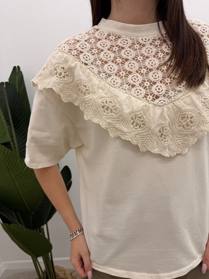 Susy Mix - Tshirt Volant Crochet