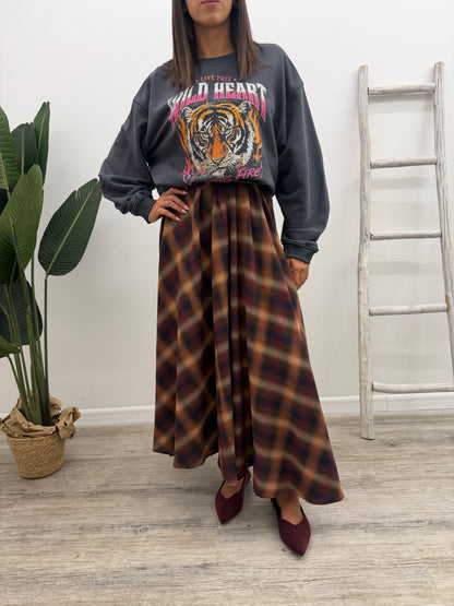 Vicolo - Gonna Quadri Bordeaux