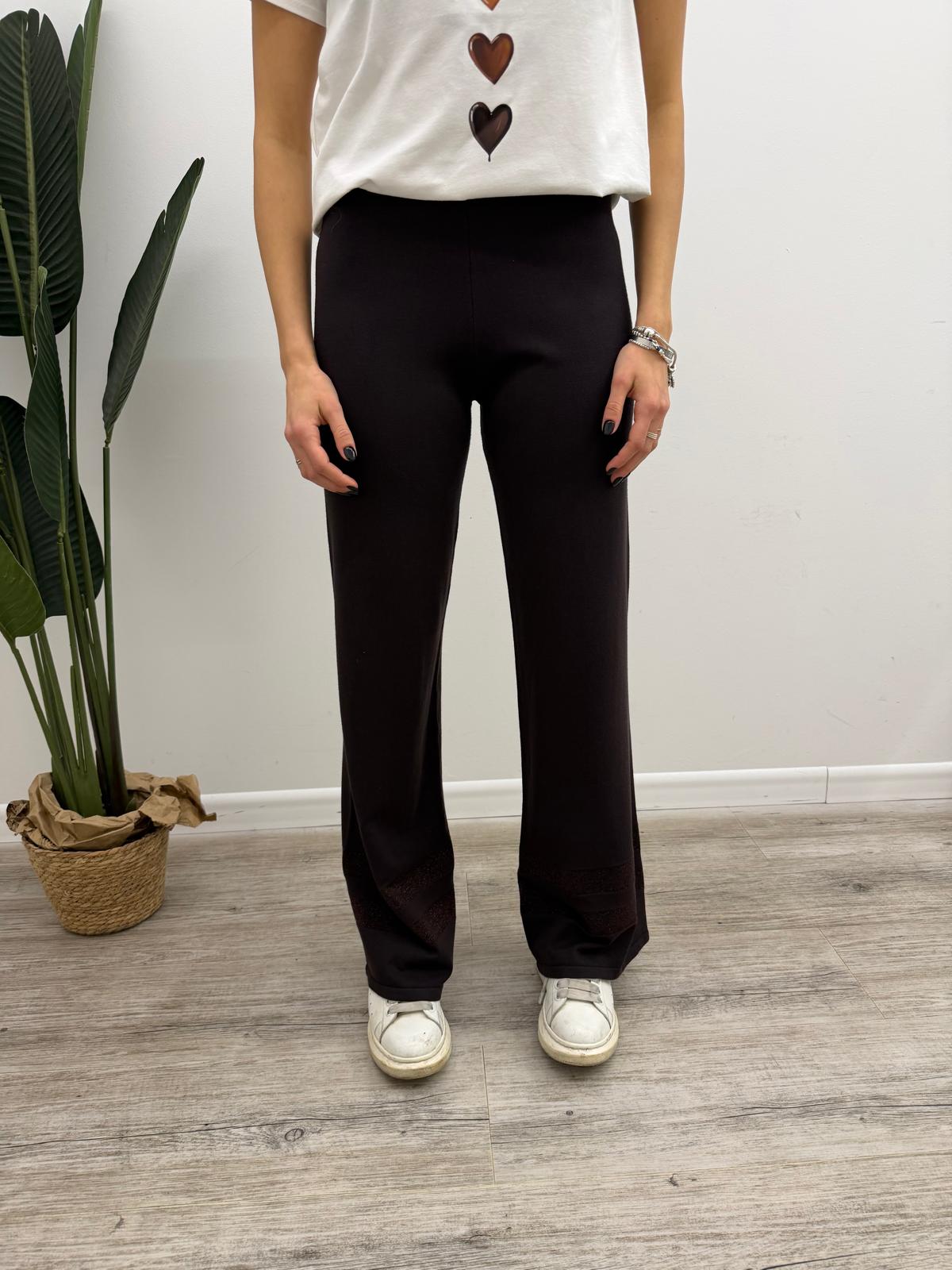 Kontatto - Pantalone Maglia Riga Lurex