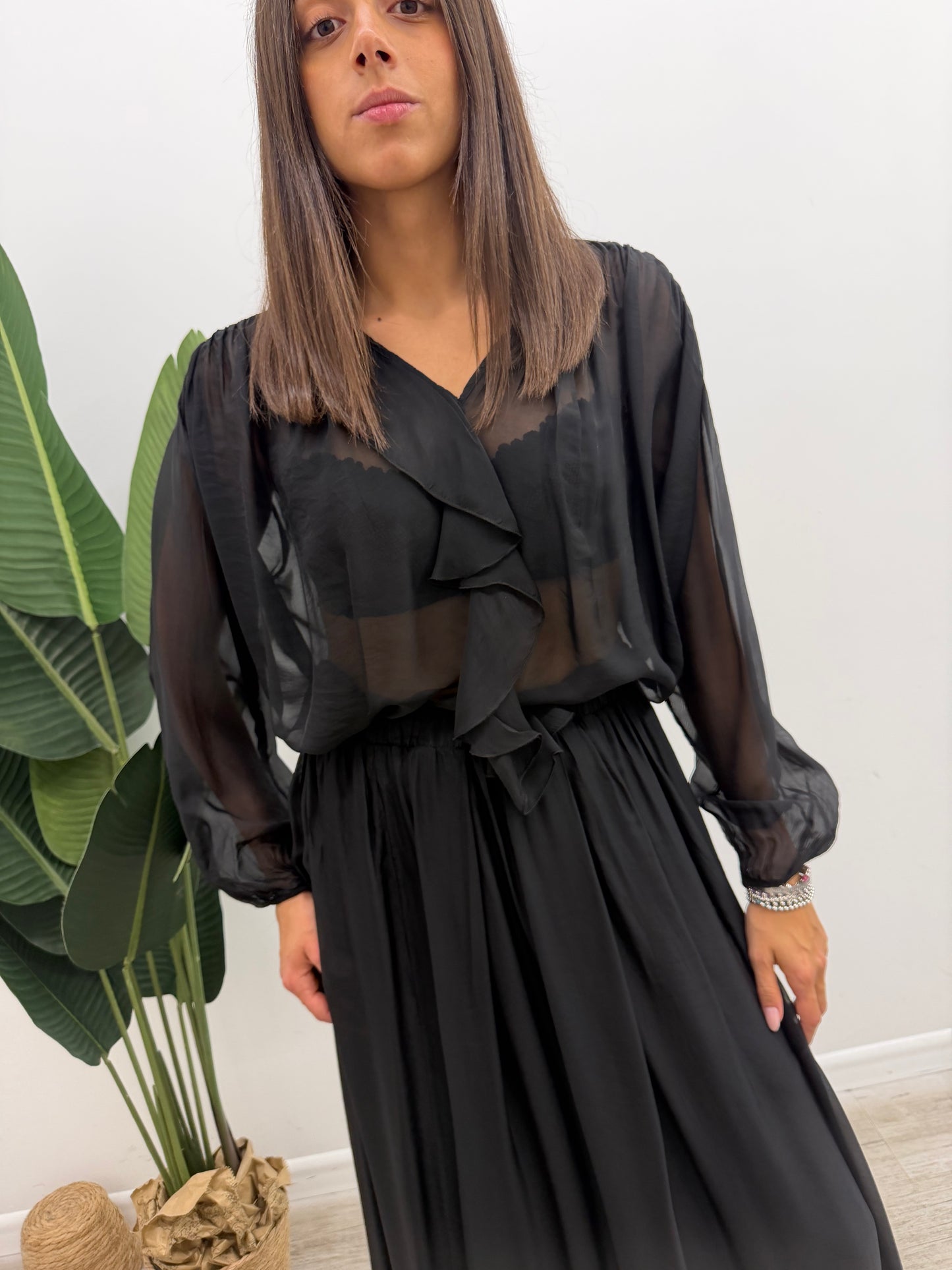 Haveone - Blusa Seta Rouches