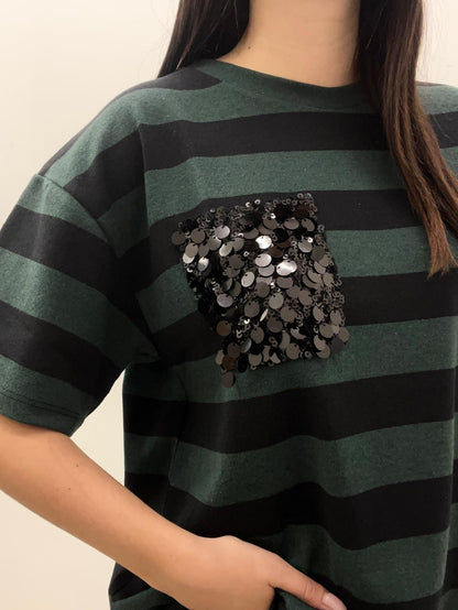 Susy Mix - Maglia Taschino Paillettes
