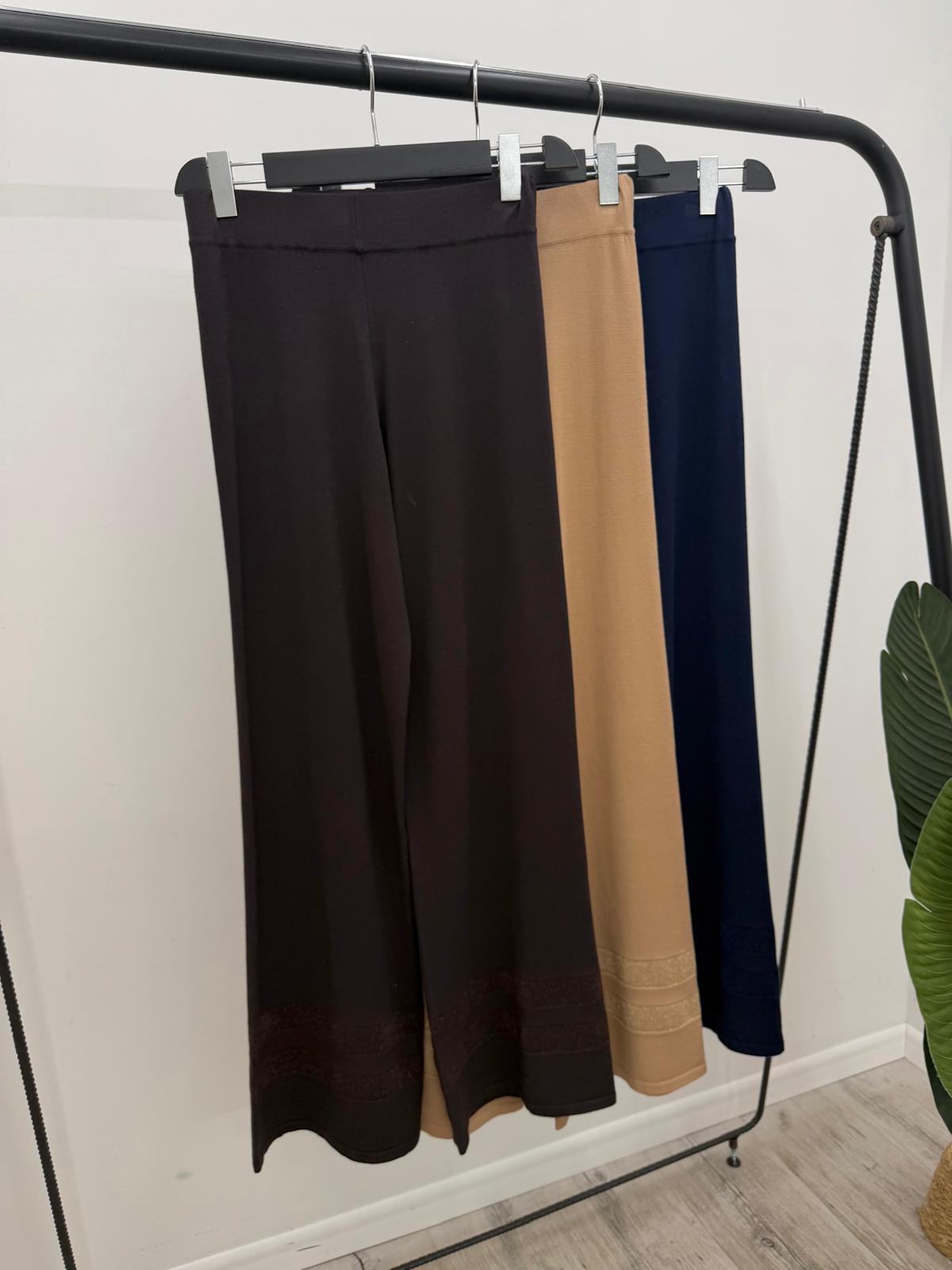 Kontatto - Pantalone Maglia Riga Lurex