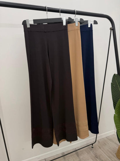 Kontatto - Pantalone Maglia Riga Lurex