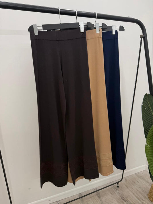 Kontatto - Pantalone Maglia Riga Lurex