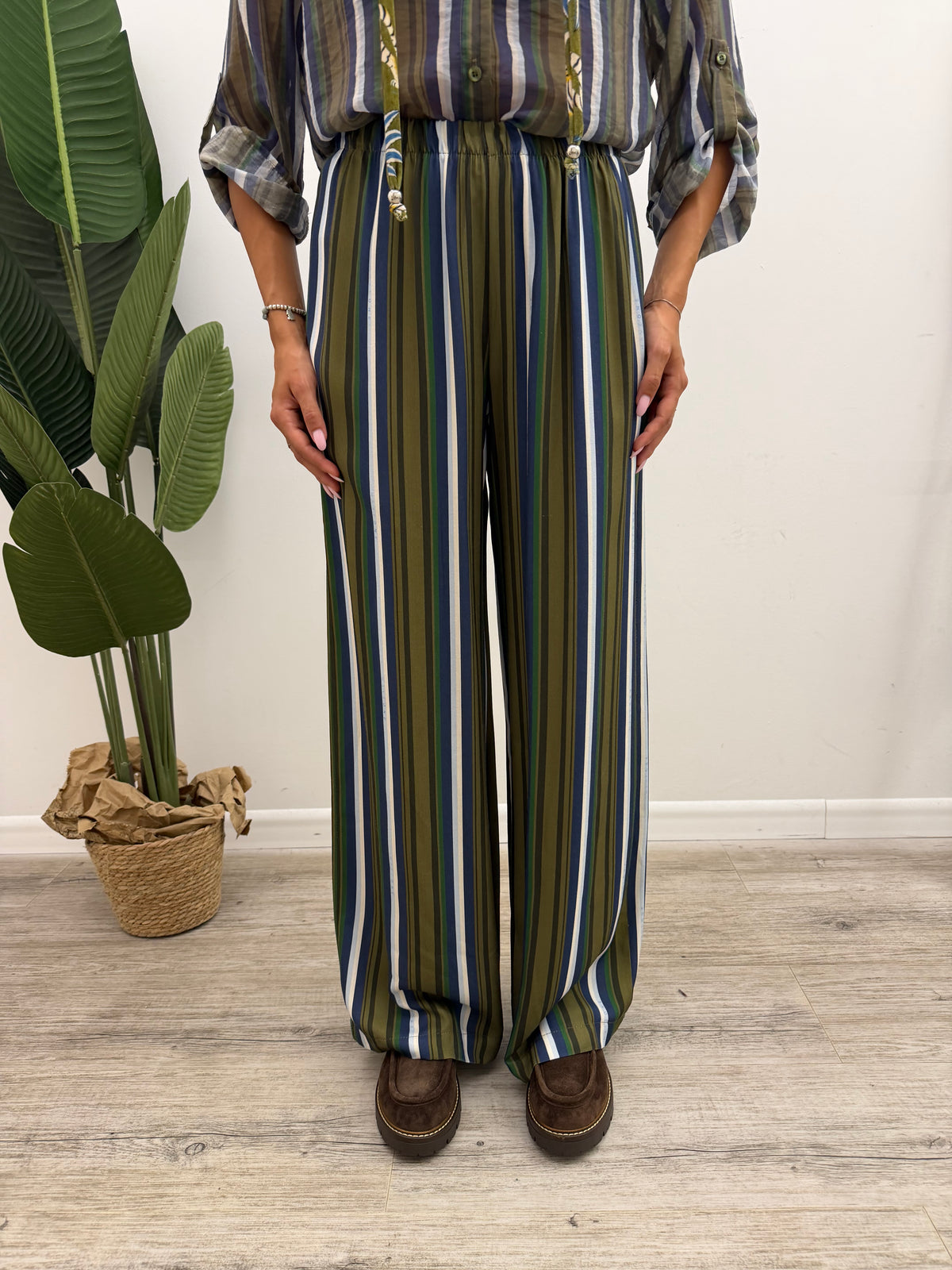 Haveone - Pantalone Riga Oliva