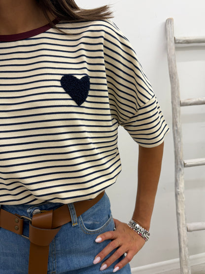 Susy Mix - Tshirt Righine Cuoricino