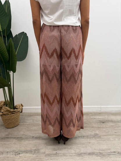 Vicolo - Pantalone Zig-Zag Lurex