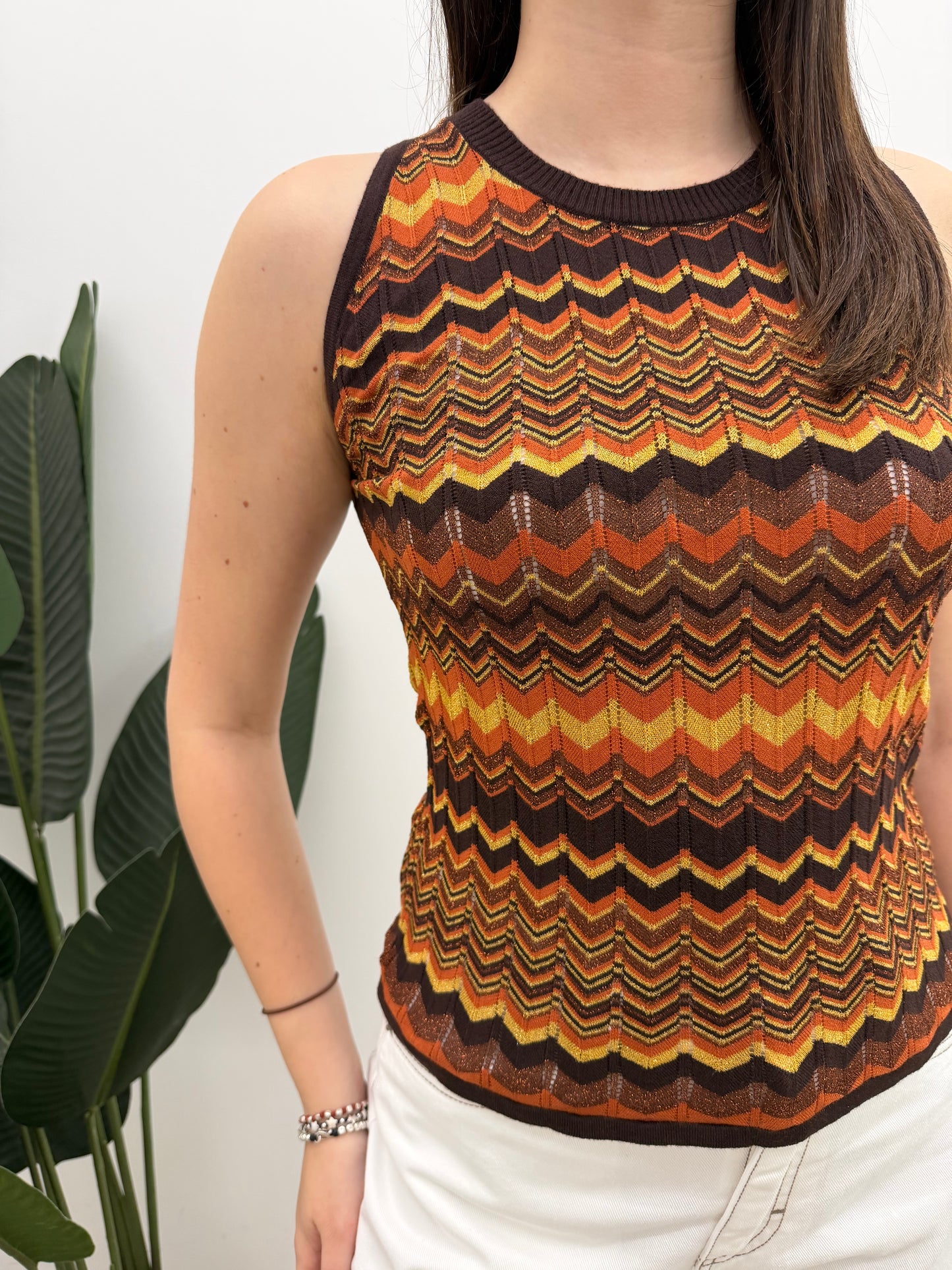 Vicolo - Canotta Chevron Lurex