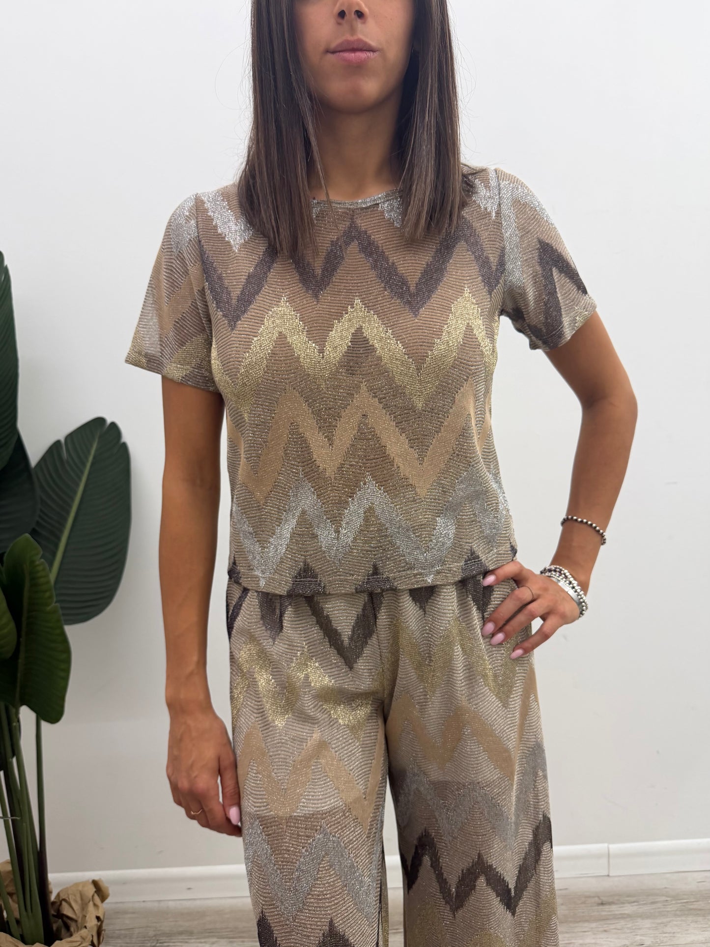 Vicolo - Maglia Lurex Zig-Zag