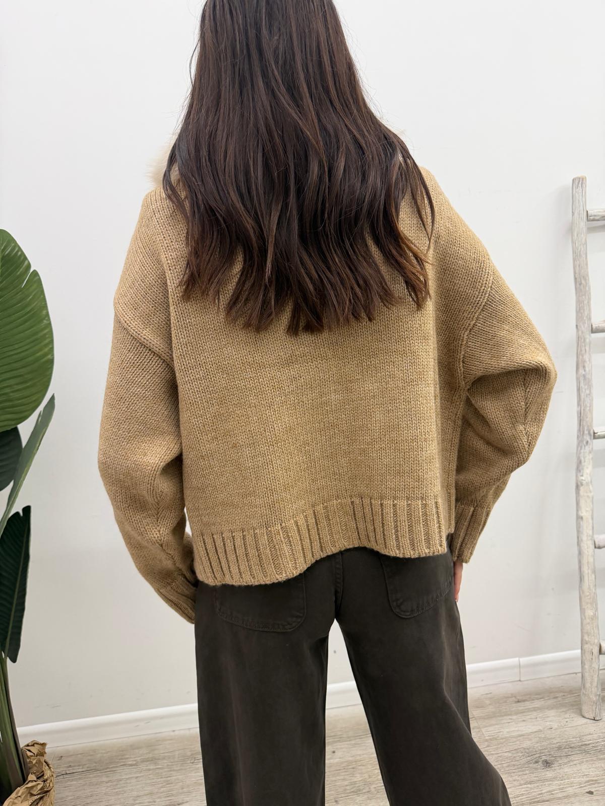 Kontatto - Cardigan Collo Pelliccia