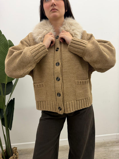 Kontatto - Cardigan Collo Pelliccia