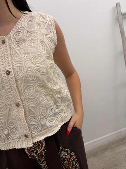Susy Mix - Gilet Macramé Ricami